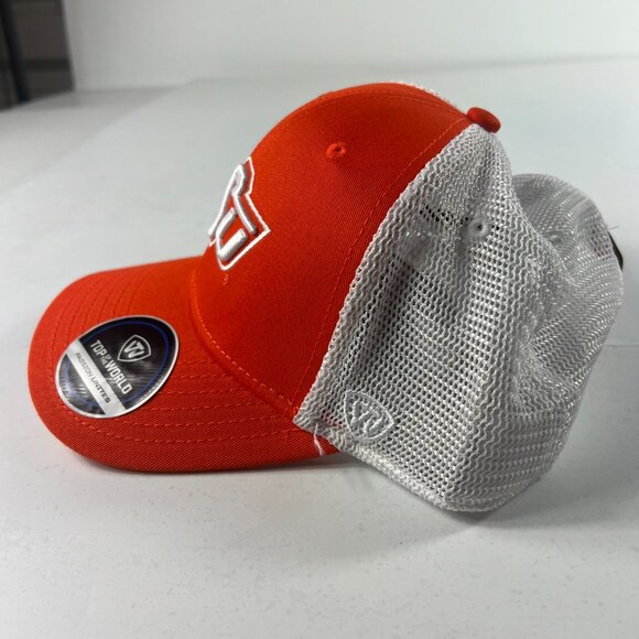 Top Of The World Oklahoma State Cowboys Mesh Snap Back Hat Orange & White Cap - Picture 5 of 13